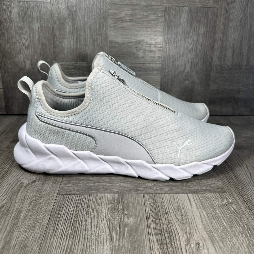 Puma Weave Zip Slip-On Sneaker Women 11 Grey Violet Silver NEW 193923-05